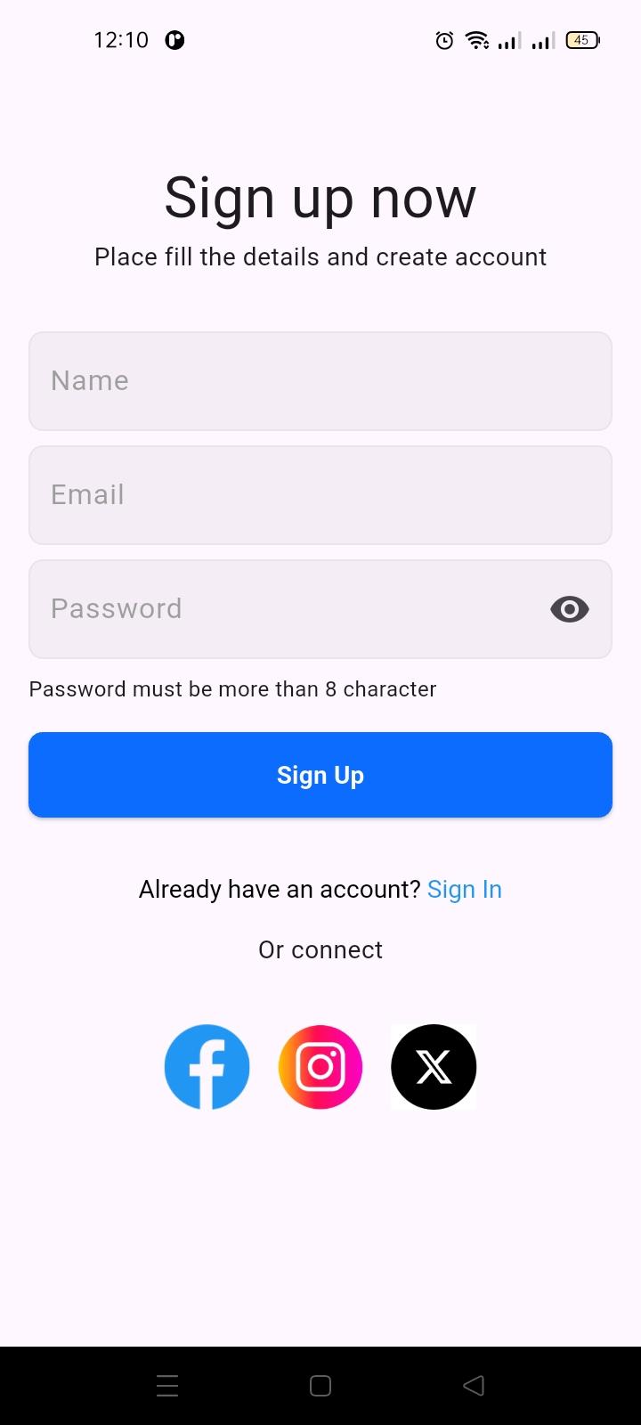 5 واجهة التطبيق الرئيسي